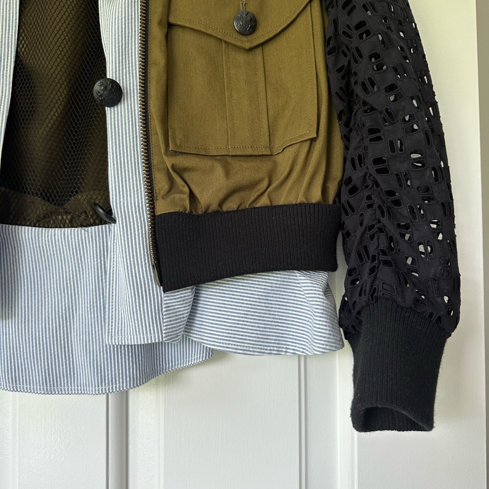 Veronica Beard Colorblock Pattern Bomber Jacket - image 4